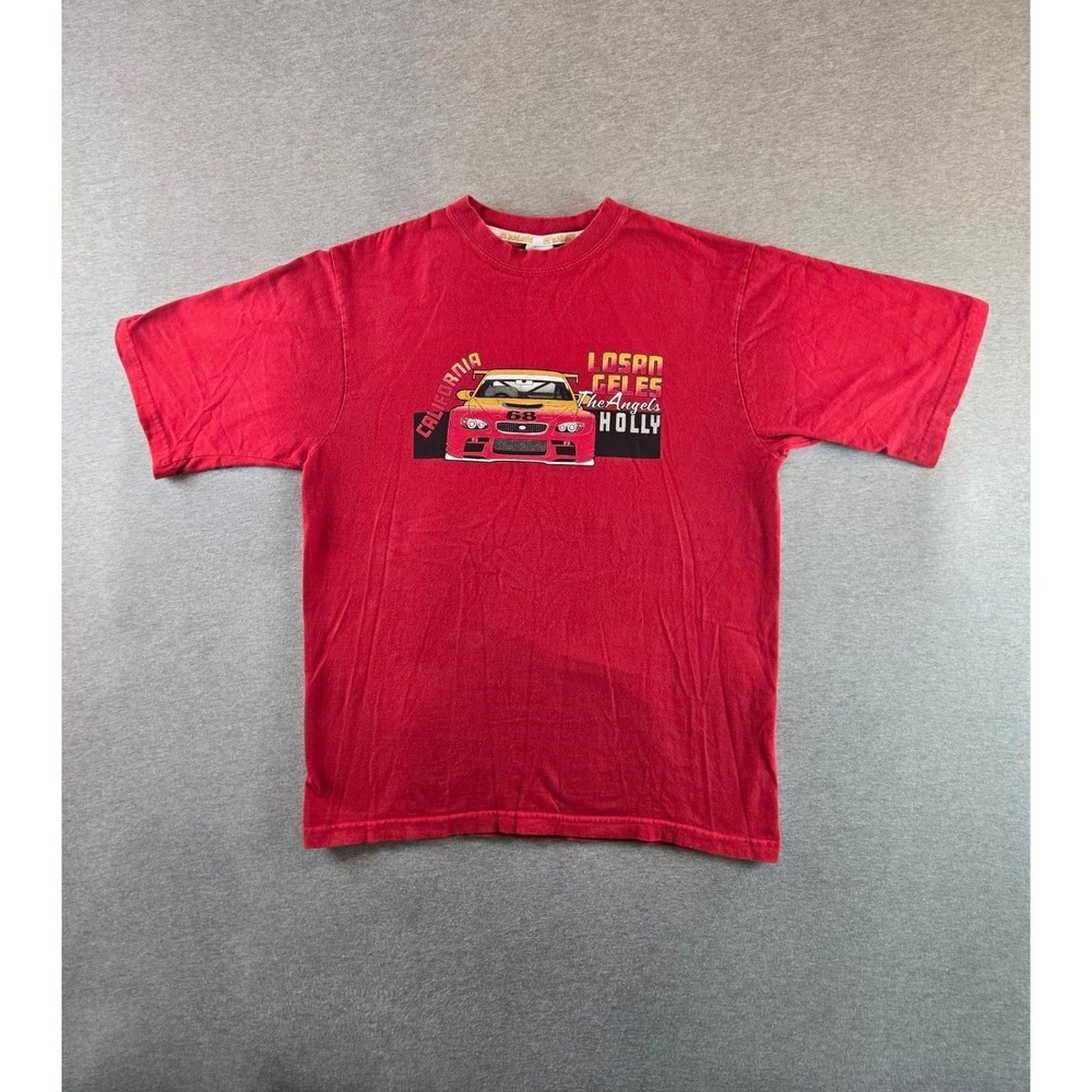 Vintage Ecko Unltd T-Shirt Mens Medium Red Y2K Streetwear Racing Car Graphic